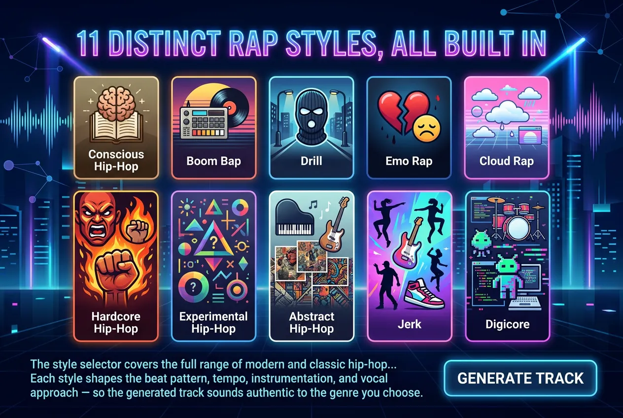 11 Distinct Rap Styles, All Built In